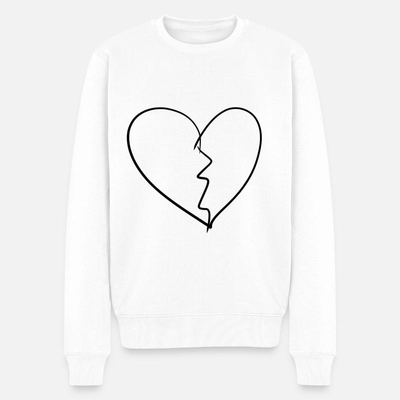 Herz gebrochen - Männer Premium Bio Pullover - Weiß