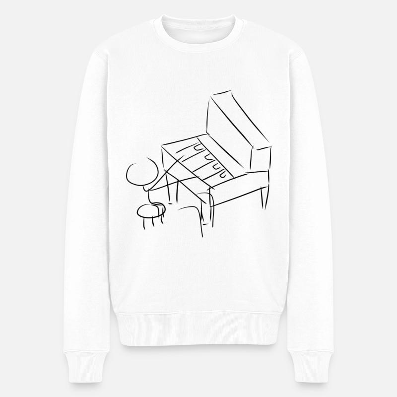 Musik Klavier - Männer Premium Bio Pullover - Weiß