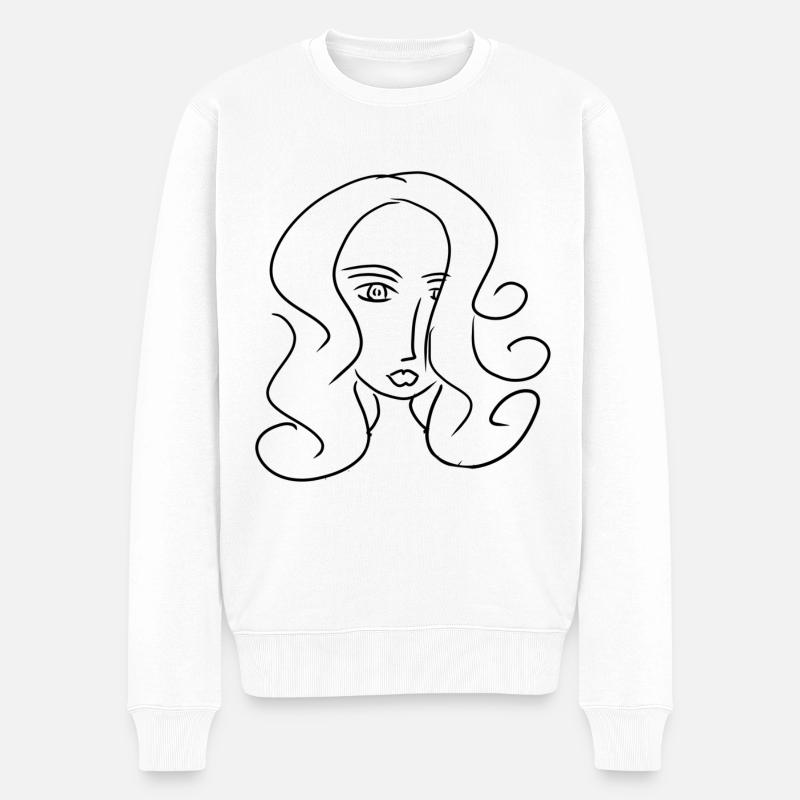 figur abstrakt - Männer Premium Bio Pullover - Weiß
