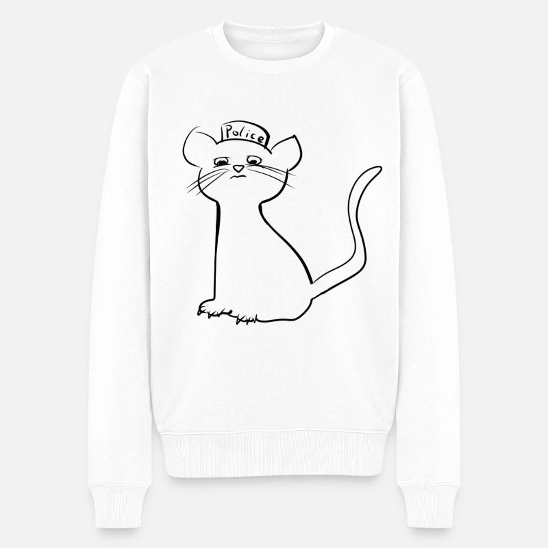 police des chats - Pull Premium bio Homme - blanc