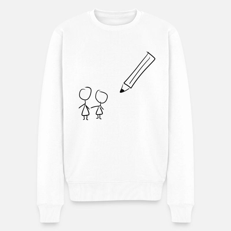 Stylo à dessin - Pull Premium bio Homme - blanc