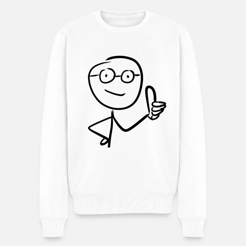 daumen hoch - Männer Premium Bio Pullover - Weiß