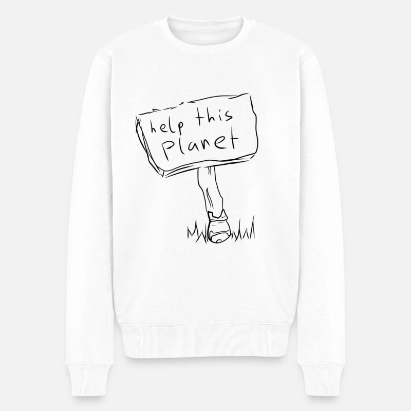 changement climatique - Pull Premium bio Homme - blanc