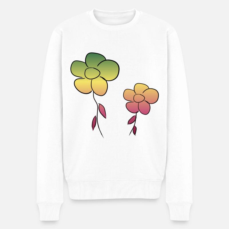 fleurs - Pull Premium bio Homme - blanc