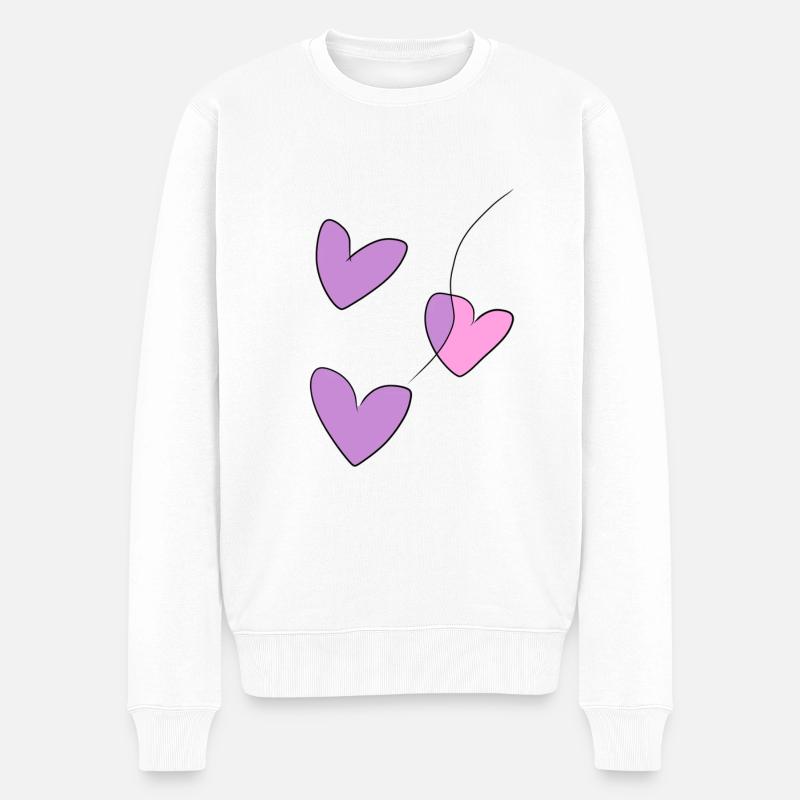 cœurs de cœur - Pull Premium bio Homme - blanc