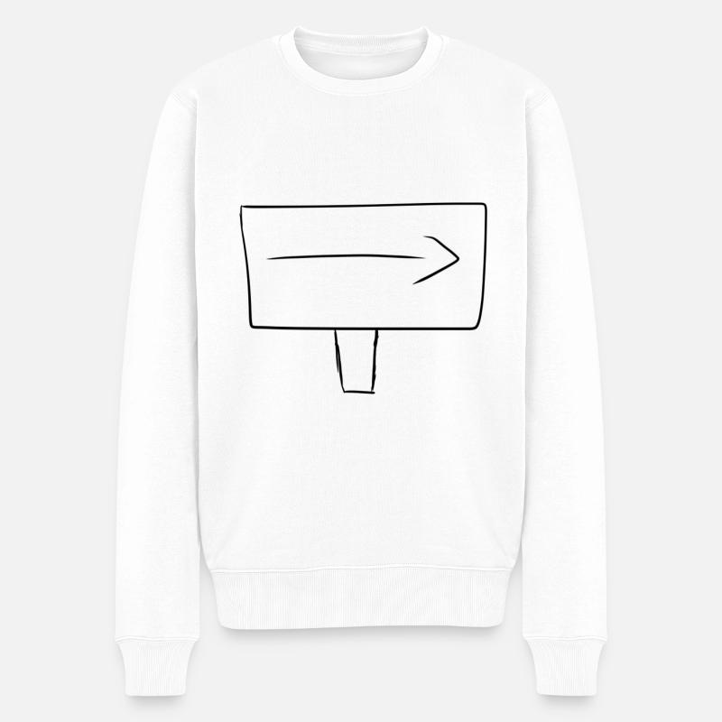 bouclier fléché de direction - Pull Premium bio Homme - blanc