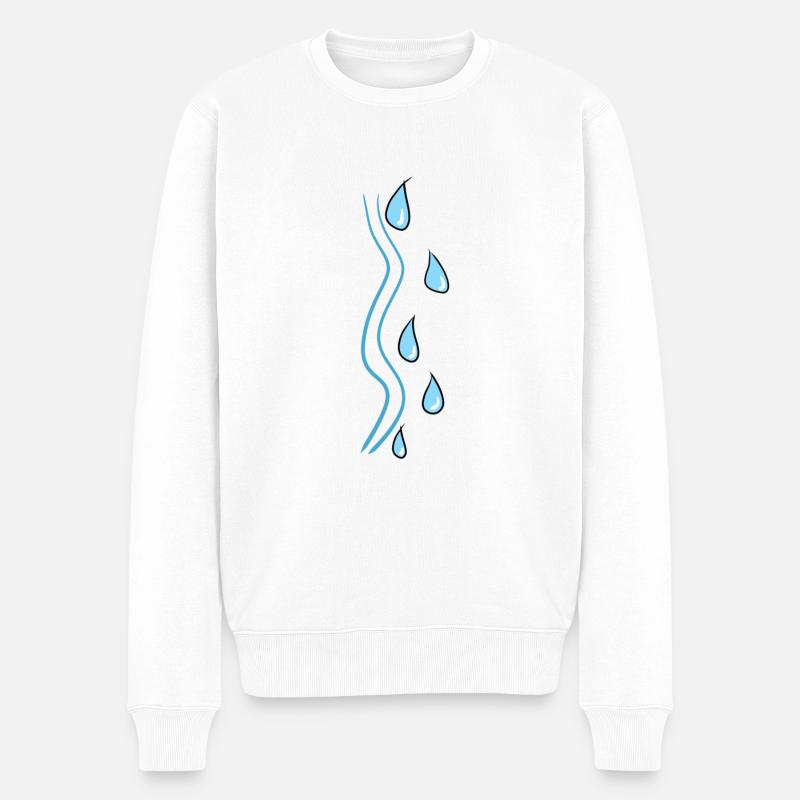 linie tropfen wasser strich symbol - Männer Premium Bio Pullover - Weiß