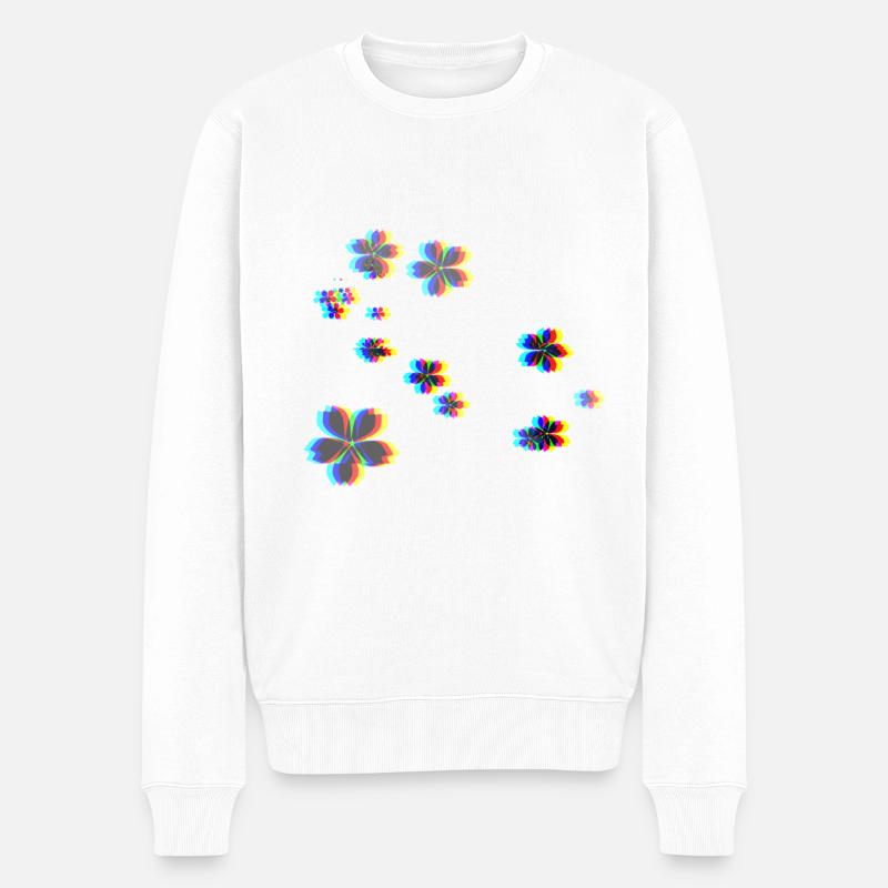 blumen 3d effekt blume symbol - Männer Premium Bio Pullover - Weiß