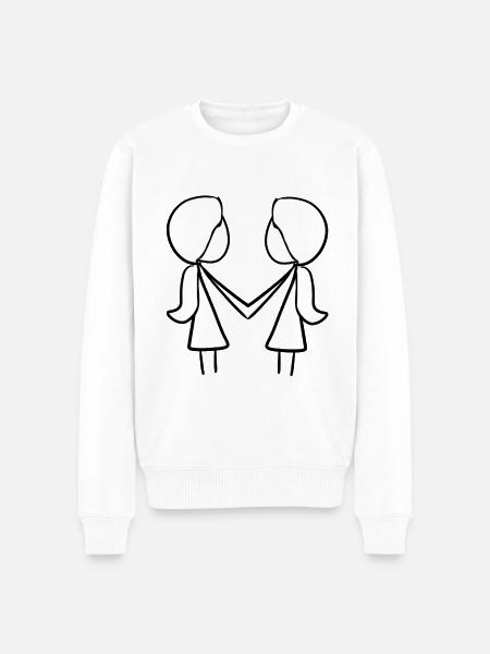 beste Freunde Freundschaft mädchen - Männer Premium Bio Pullover - Weiß