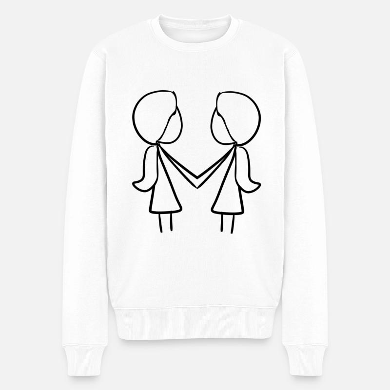 beste Freunde Freundschaft mädchen - Männer Premium Bio Pullover - Weiß