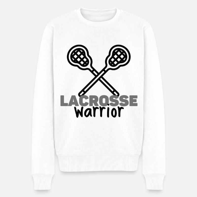 Lacrosse-Krieger - Männer Premium Bio Pullover - Weiß