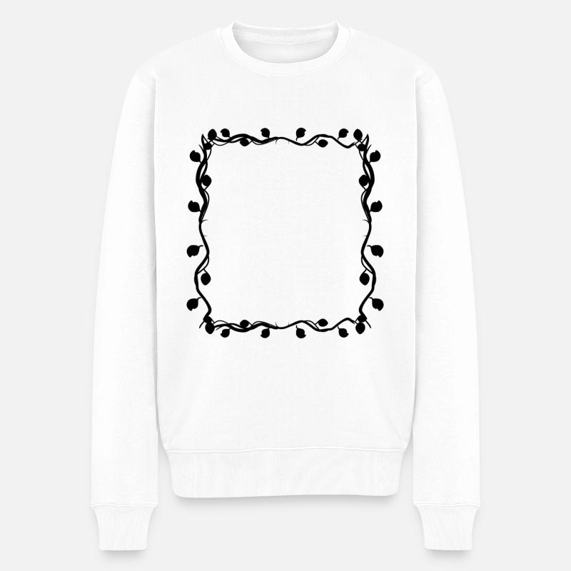 Leaves Square Branches Frame Square - Men's Premium Organic Jumper - white