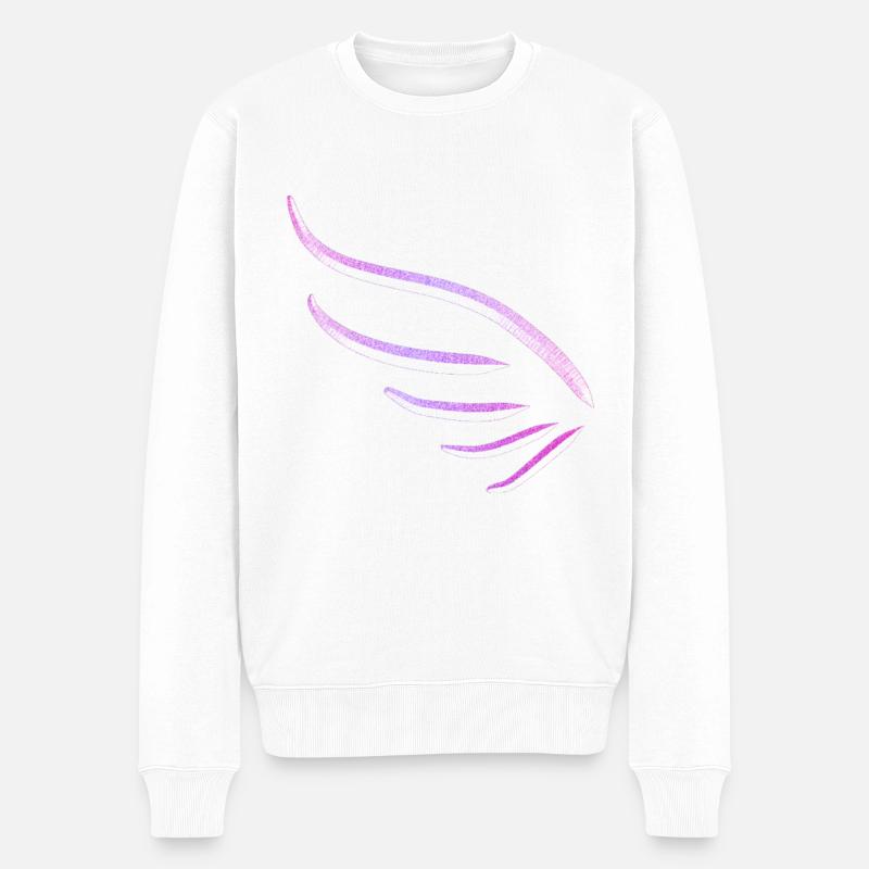 rosa glitzer flügel engel symbol fliegen - Männer Premium Bio Pullover - Weiß