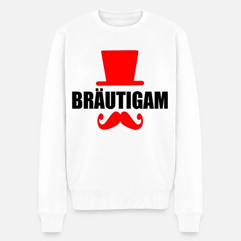 bräutigam - Männer Premium Bio Pullover - Weiß