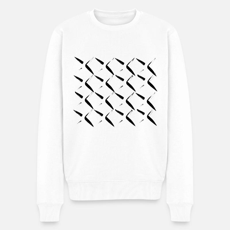 netz kreuz muster - Männer Premium Bio Pullover - Weiß
