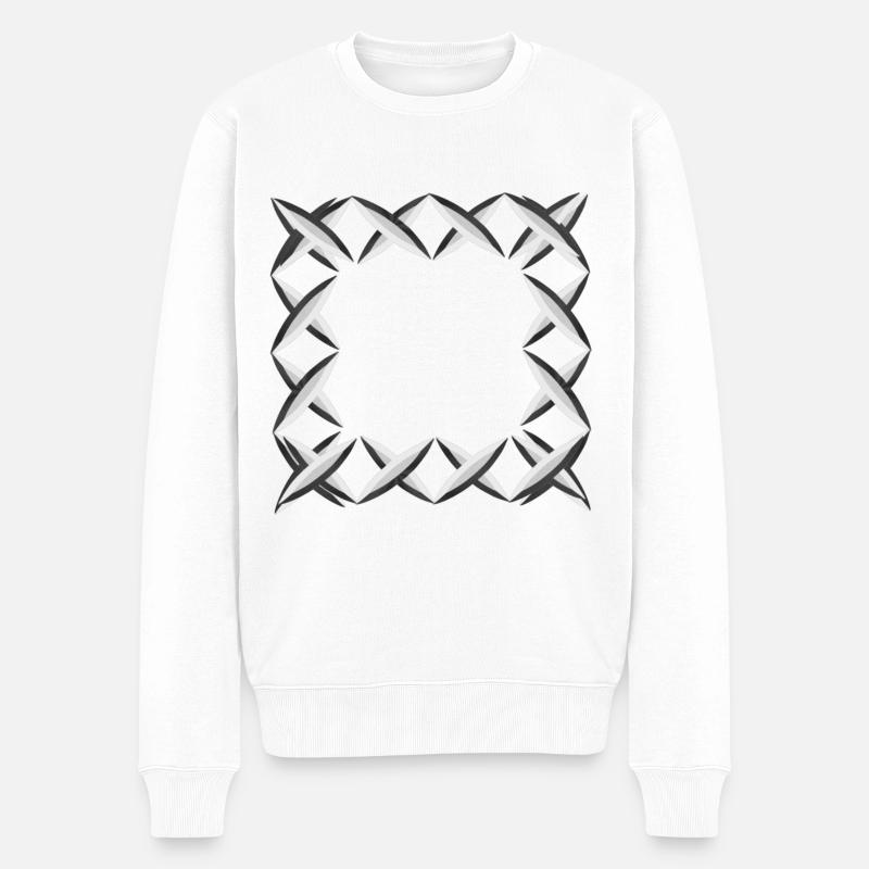 croix carrées grises - Pull Premium bio Homme - blanc