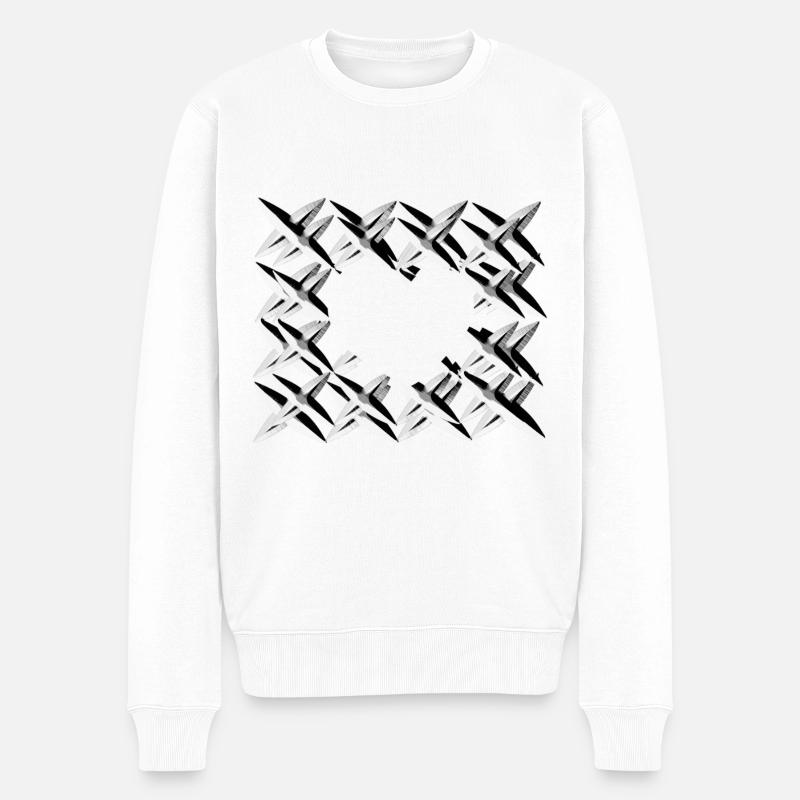 pattern cross net grey - Men's Premium Organic Jumper - white