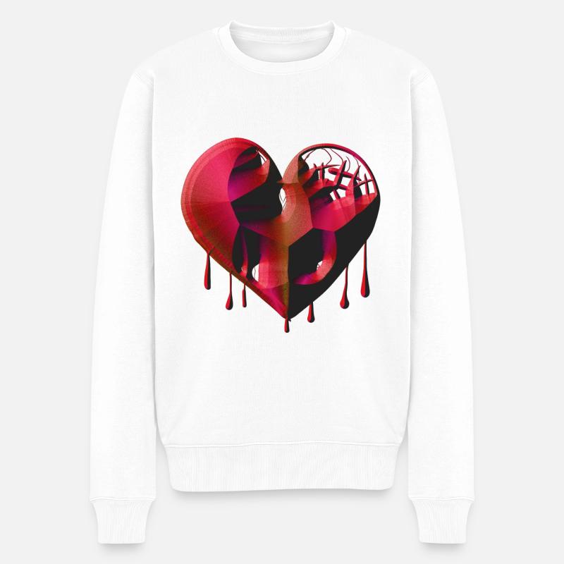 herz symbol rot narben - Männer Premium Bio Pullover - Weiß