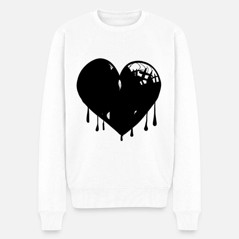 herz symbol narben - Männer Premium Bio Pullover - Weiß