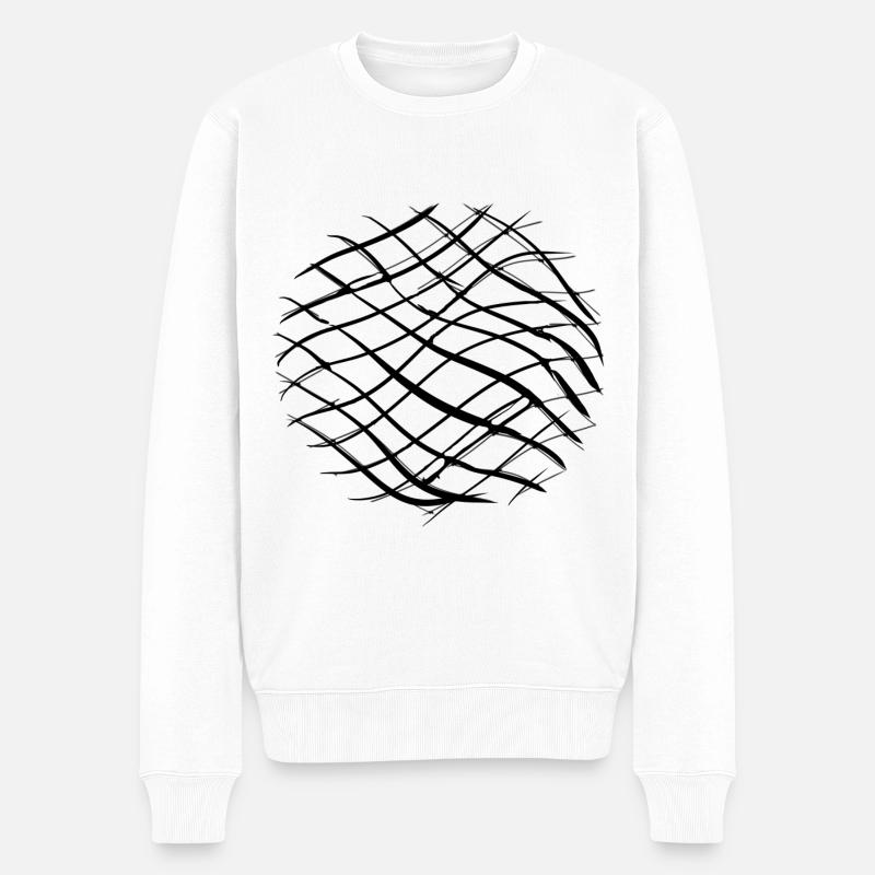 kreuze muster kreuz kreis - Männer Premium Bio Pullover - Weiß