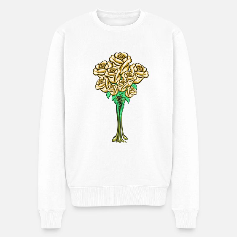 Symbole des roses dorées - Pull Premium bio Homme - blanc