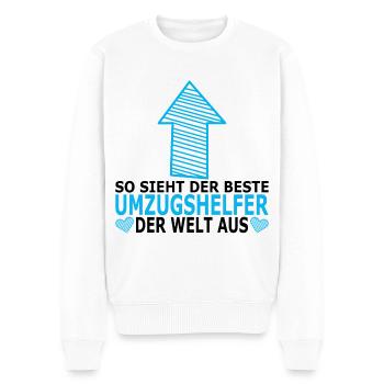 Umzugshelfer Dankeschön Danke Geschenkideen - Männer Premium Bio Pullover - Weiß - Vorne - Thijin (182cm)
