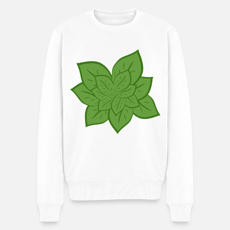 Feuilles vertes naturelles - Pull Premium bio Homme - blanc