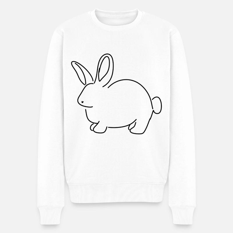 Hase Symbol Tier süß - Männer Premium Bio Pullover - Weiß