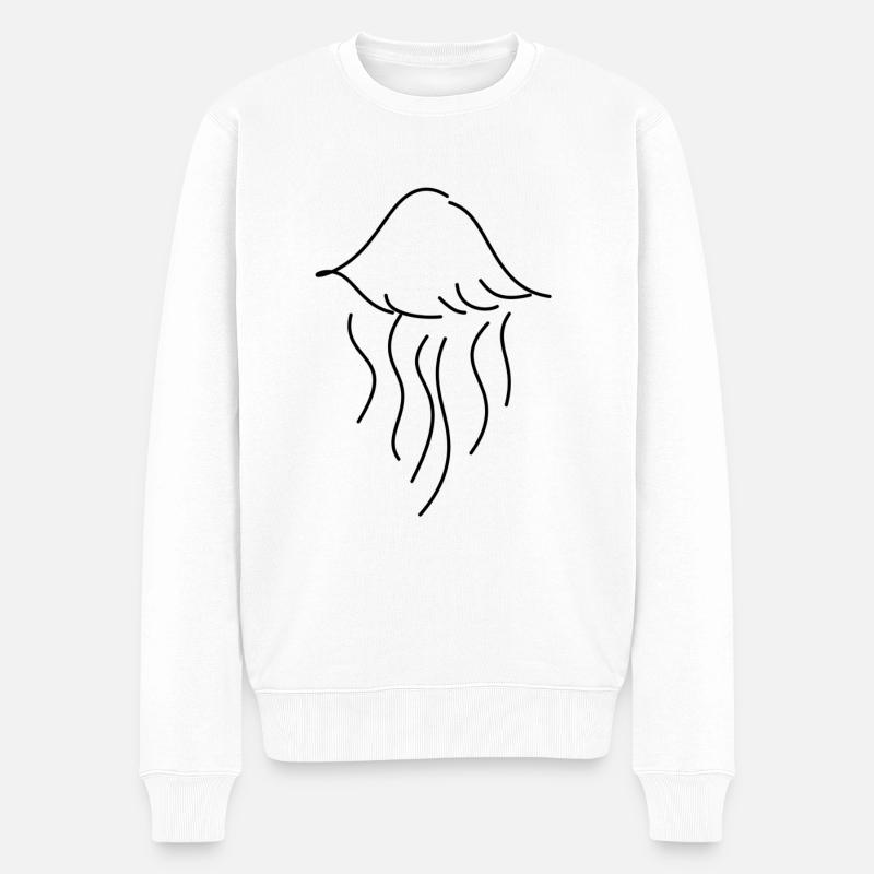 Méduse symbole animal marin - Pull Premium bio Homme - blanc