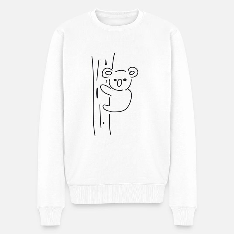 Koala symbol Tier Baum klettern - Männer Premium Bio Pullover - Weiß