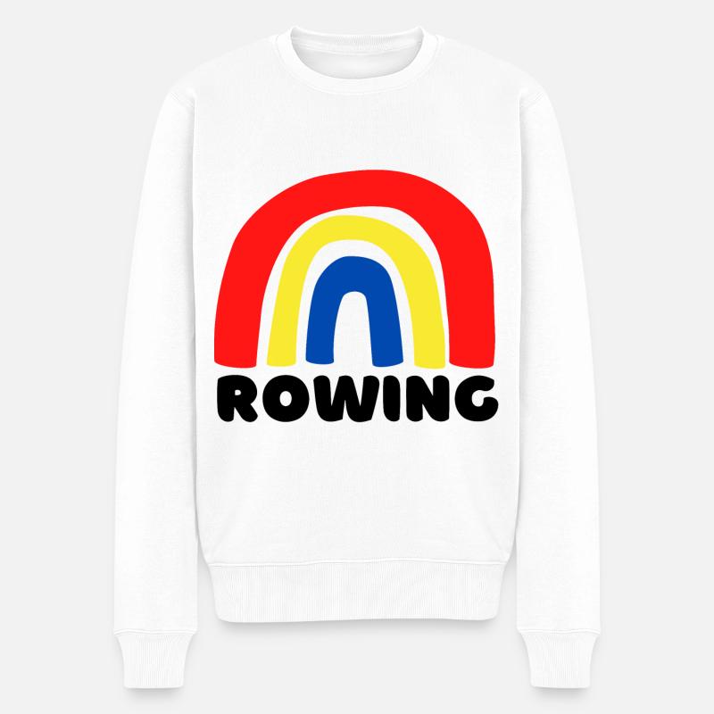 Aviron arc-en-ciel. - Pull Premium bio Homme - blanc