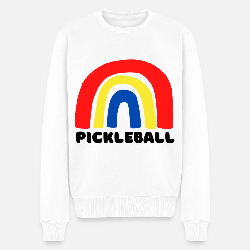 Arc-en-ciel de pickleball - Pull Premium bio Homme - blanc