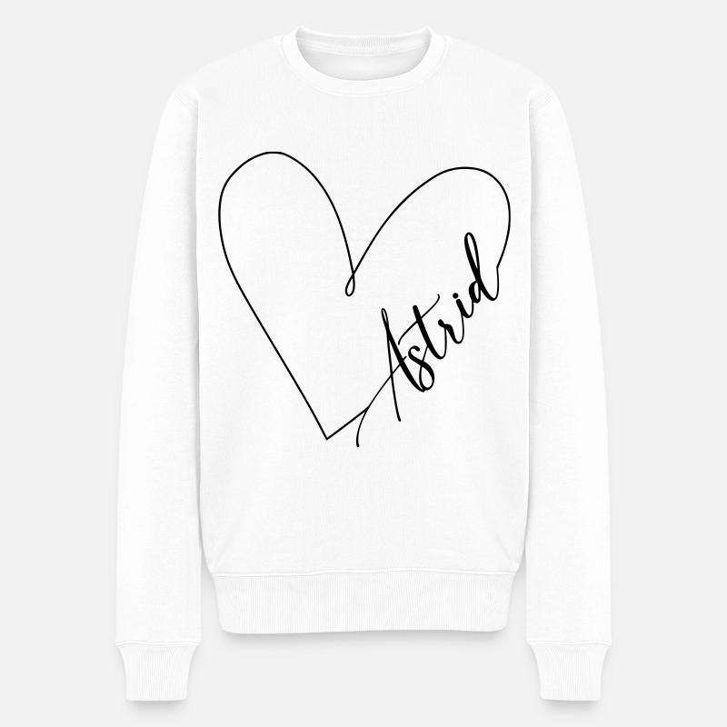 Astrid Nom Ligne de Coeur - Pull Premium bio Homme - blanc