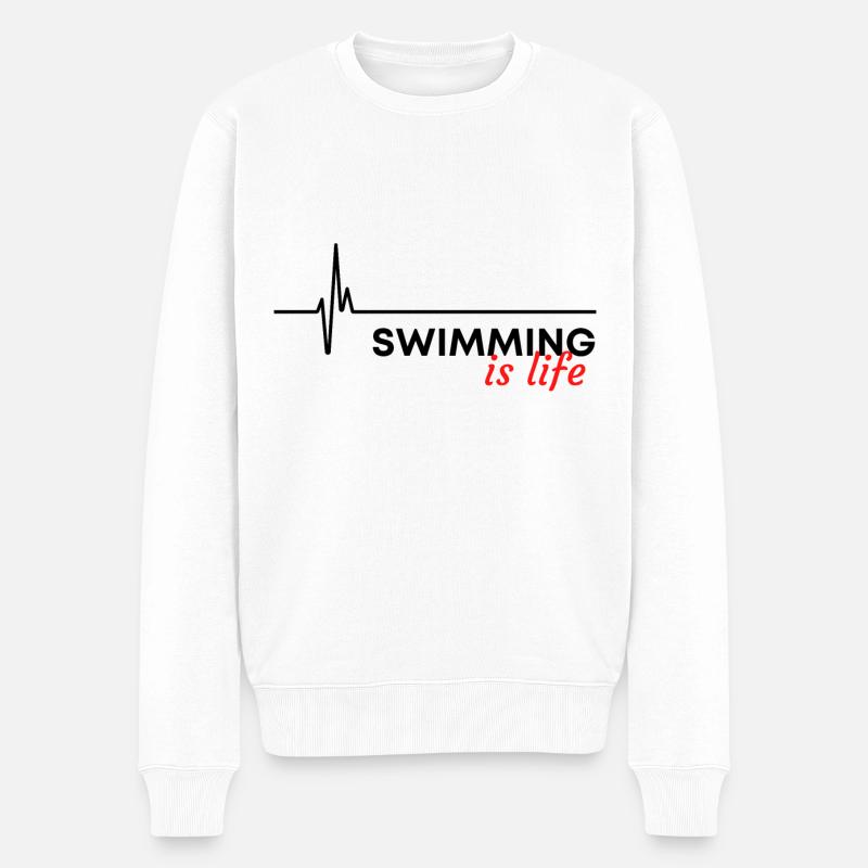 Nager, c’est la vie. - Pull Premium bio Homme - blanc