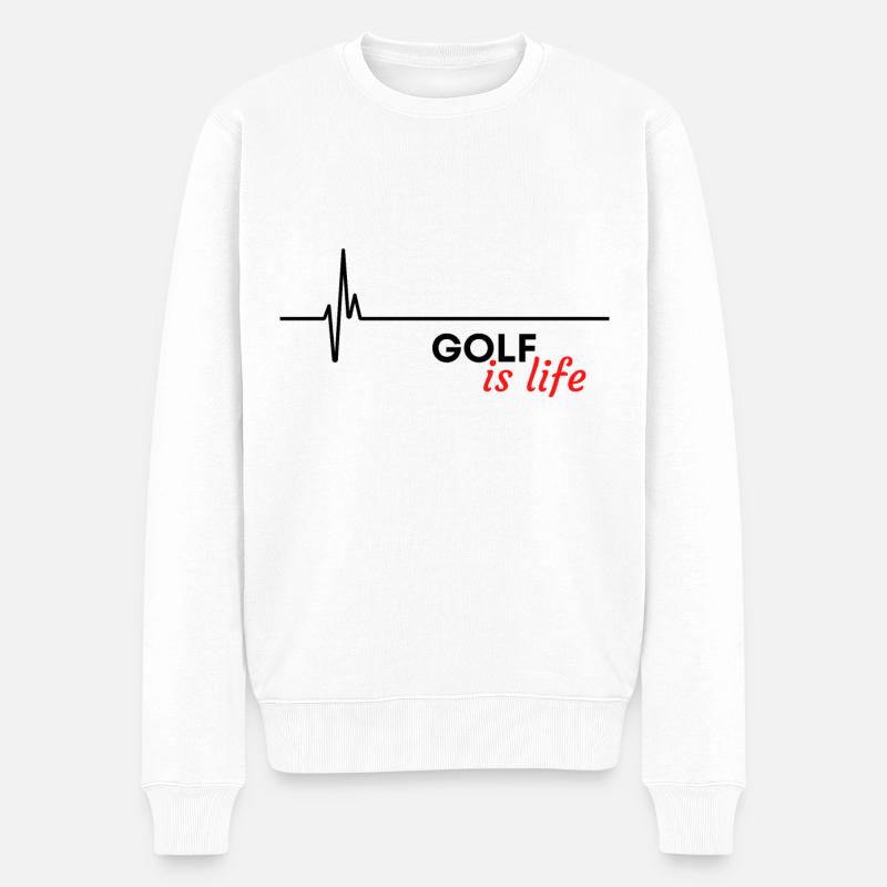 Golf is het leven. - Økologisk premium-sweatshirt til mænd - hvid