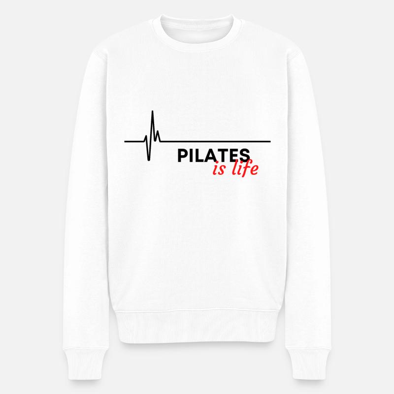 Pilates ist Leben - Männer Premium Bio Pullover - Weiß