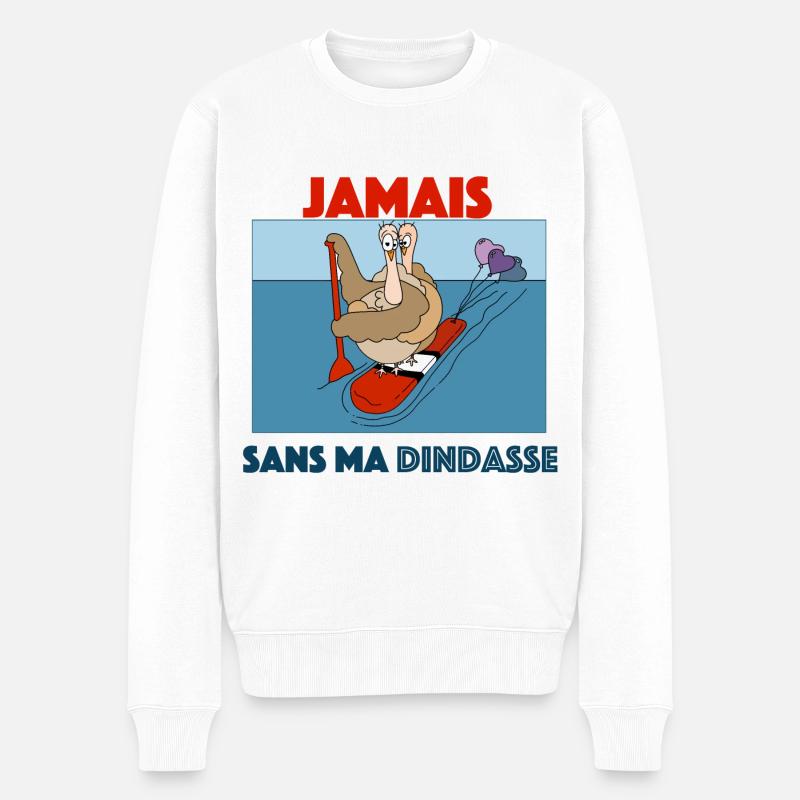 JAMAIS SANS MA DINDASSE - Pull Premium bio Homme - blanc
