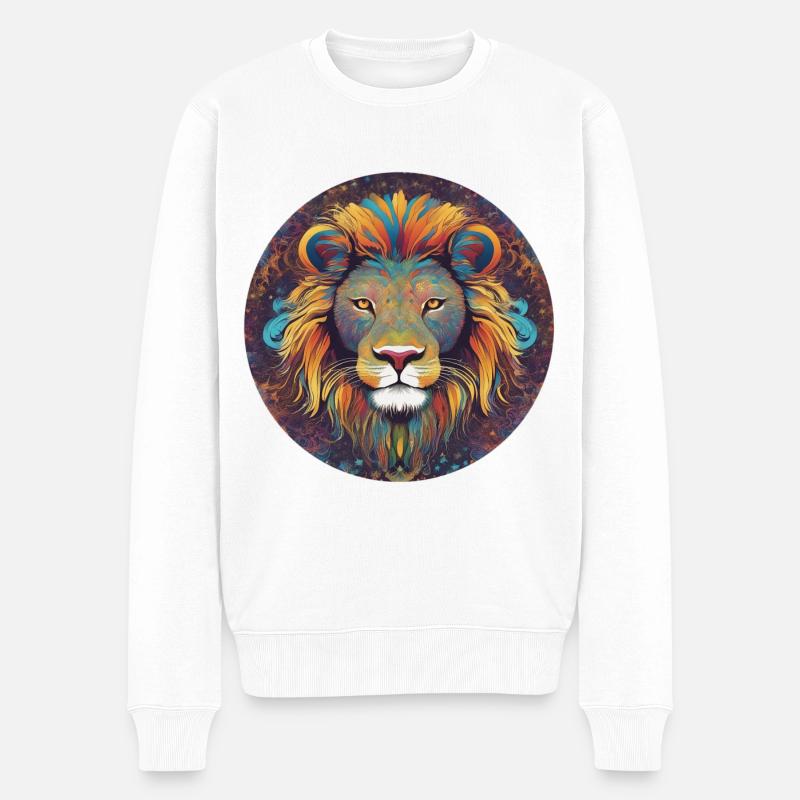 Lion King - Männer Premium Bio Pullover - Weiß
