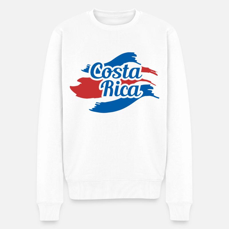Costa Rica - Männer Premium Bio Pullover - Weiß