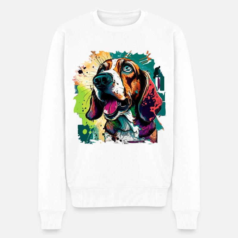 Cooler Hund - Männer Premium Bio Pullover - Weiß