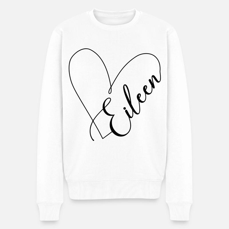 Eileen Name Heart Line - Pull Premium bio Homme - blanc