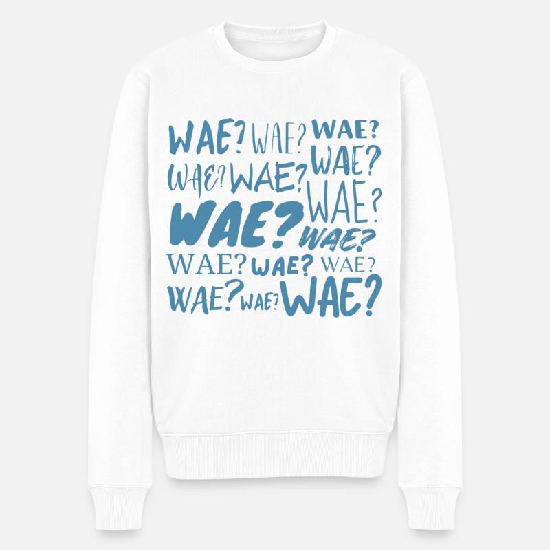 Wae? - Männer Premium Bio Pullover - Weiß