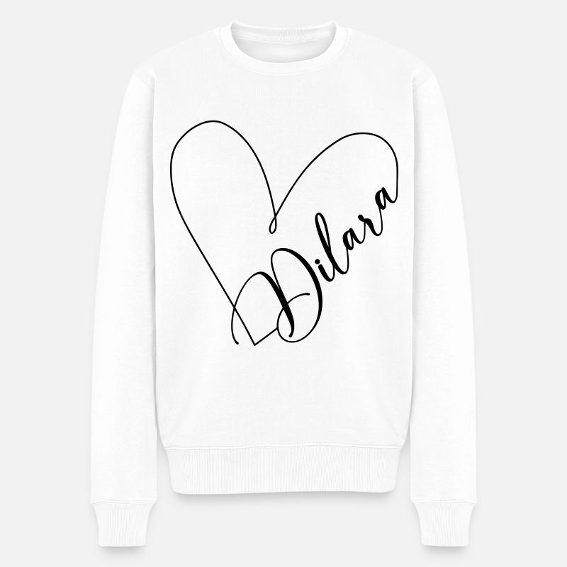 Dilara Name Herzlinie - Männer Premium Bio Pullover - Weiß