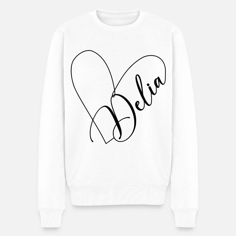 Delia Nom Ligne de coeur - Pull Premium bio Homme - blanc