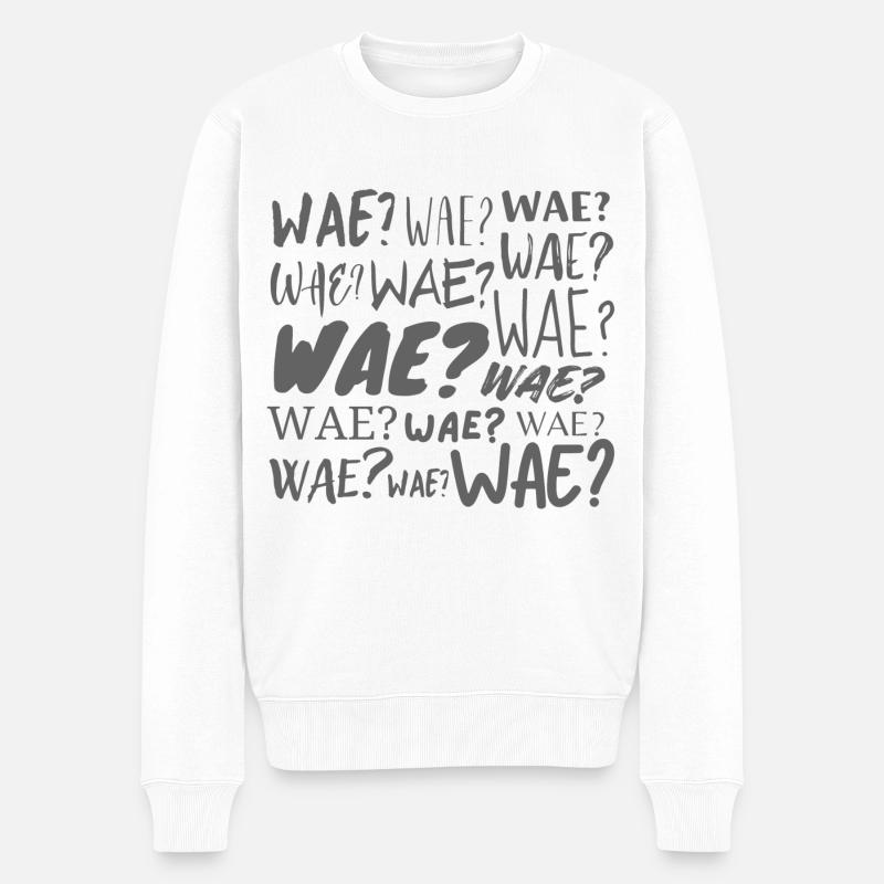 Wae? - Männer Premium Bio Pullover - Weiß