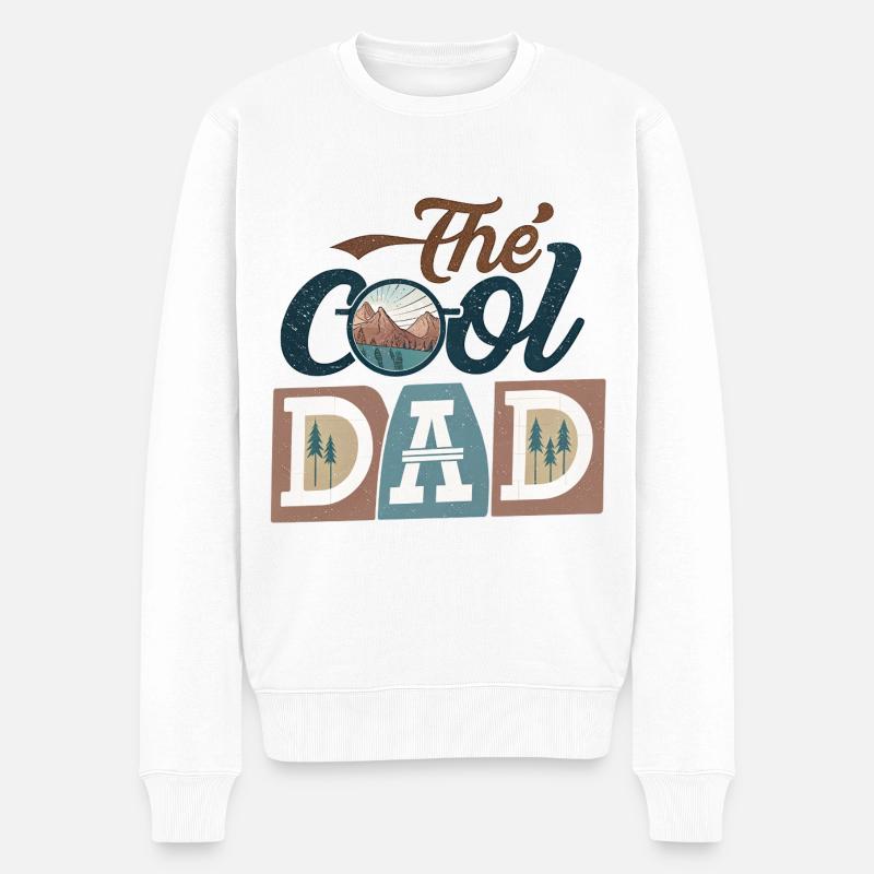 The Cool Dad - Männer Premium Bio Pullover - Weiß