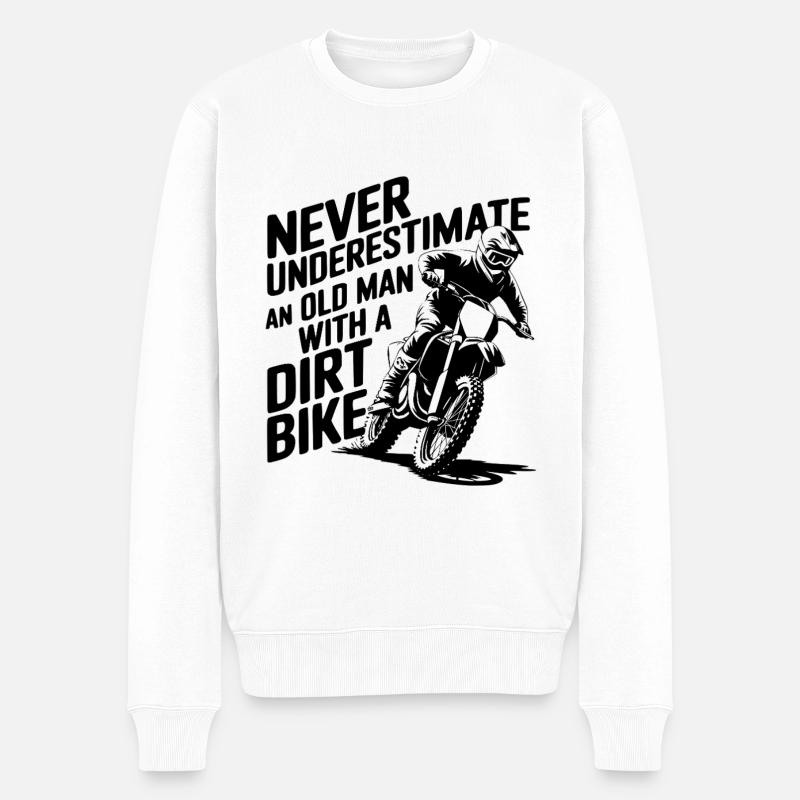 Motocross - Männer Premium Bio Pullover - Weiß