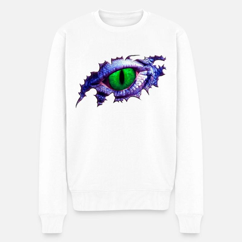 yeux de dragonAM - Pull Premium bio Homme - blanc