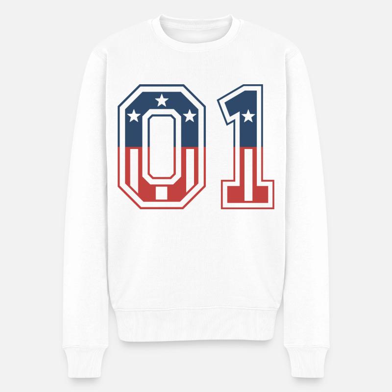 Numéro 01 États-Unis - Pull Premium bio Homme - blanc