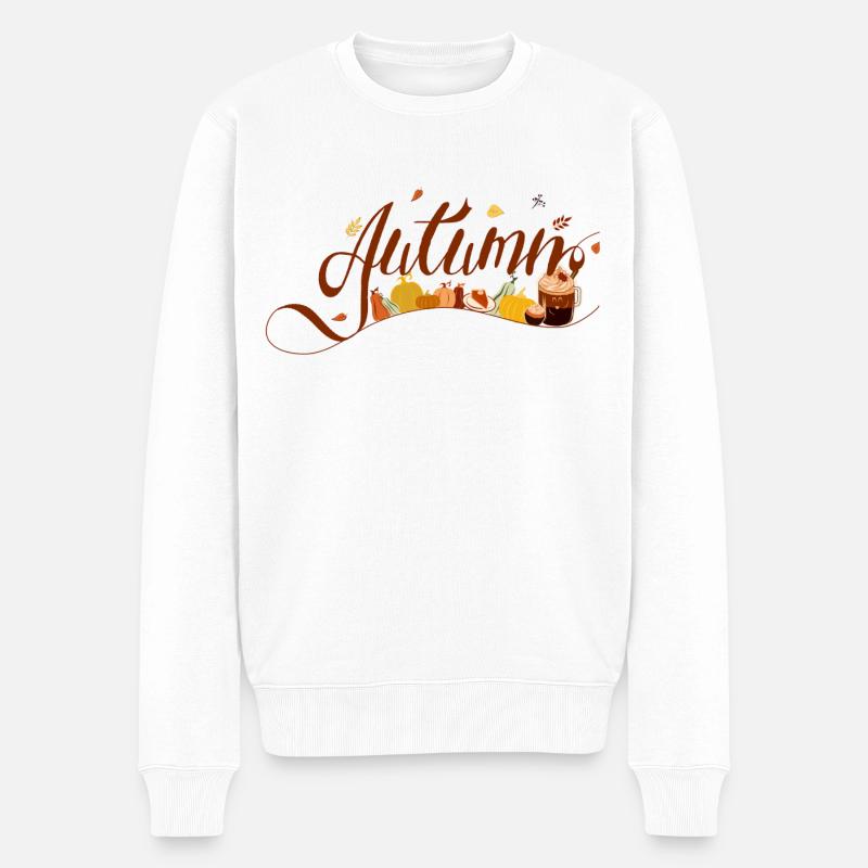 Autumn Design - Pumpkins and Autumnal Elements - Men's Premium Organic Jumper - white